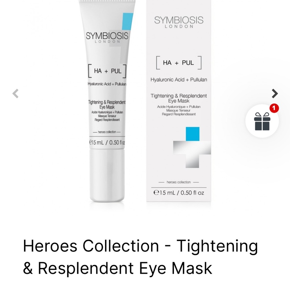 Symbiosis London Heroes Collection tightening eye mask hyaluronic acid New